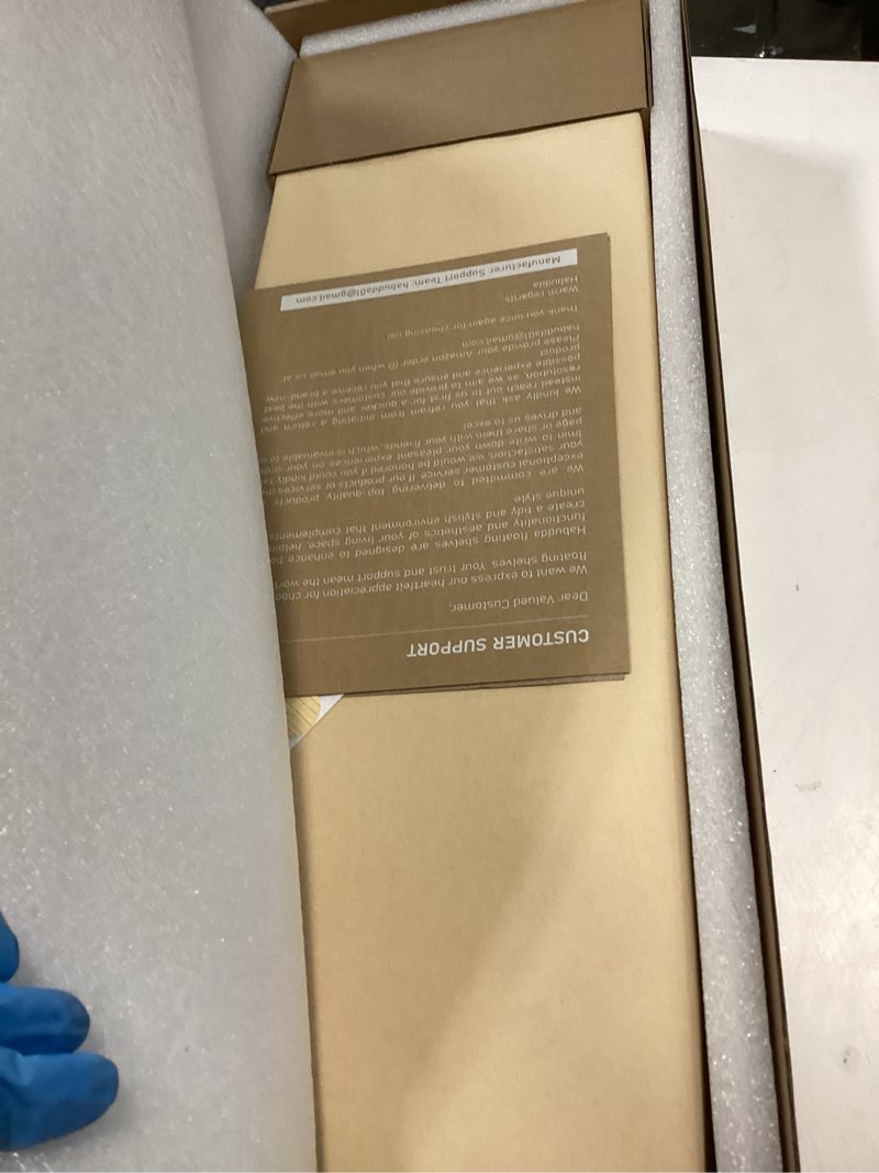 Condition photo showing Good Condition for Habudda Floating Shelves, Wooden Wall Shelf for Rustic Decor, Hanging Display Shelving for Bedroom Bathroom Kitchen Living Room, Natural Wood, Invisible Bracket, 23.6"×6.7"×1.6", 2-Pack Burlywood 23.6"×6.7"×1.6"