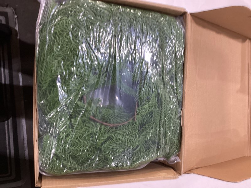 Condition photo showing New/Like New for 2Pcs 6FT Christmas Garland Real Touch Norfolk Pine Garlands, Artificial Faux Greenery Garland for Decorations Indoor, Pine Garland for Mantle, Fireplace, Wall, Mantle, Holiday Decor 6FT 2