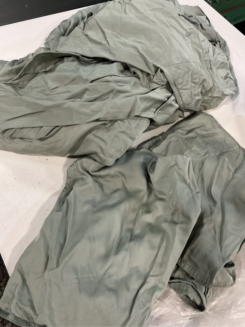 Condition photo showing As Is for quince bamboo duvet cover set of 3, full/queen, eucalyptus