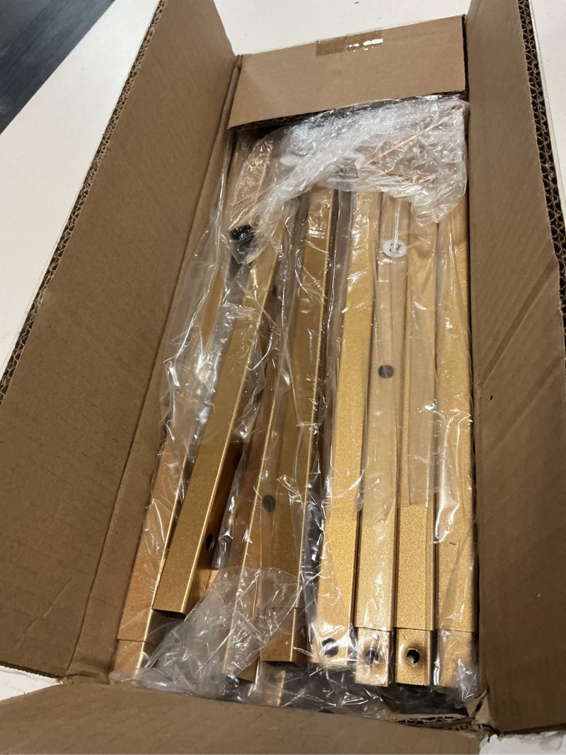 Condition photo showing Good Condition for 57.5" gold easel stand for sign, wedding sign stand for display, assembly required, 4 adjustable height levels heavy duty metal display stand floor standing easels for art, paintings, pictures