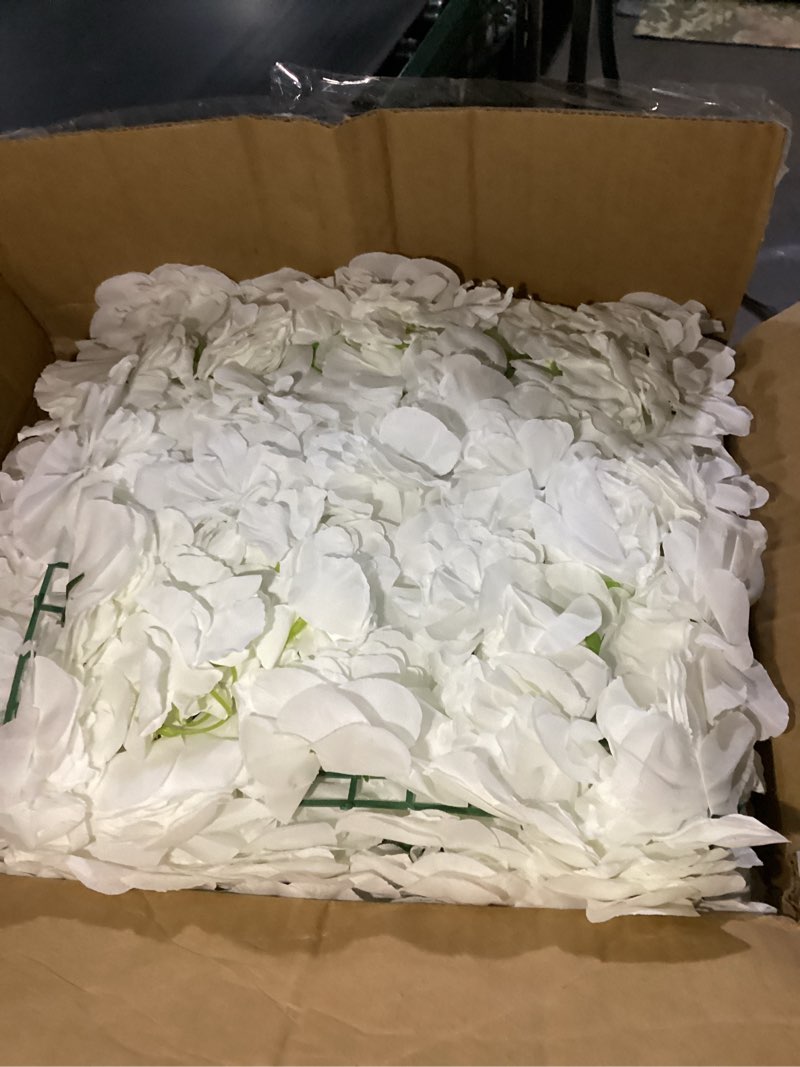 Condition photo showing Good Condition for Flower Wall Backdrop 12-Pack 16.5"* 16.5"Artificial Rose Floral Panels Silk Spring Wedding Home Valentine's Day Photography Event Party Decoration -White White 16.5inch