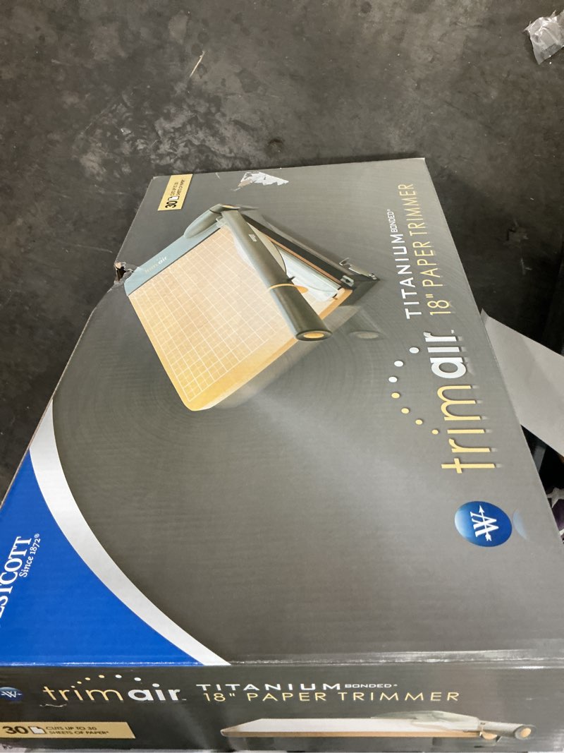 Condition photo showing New/Like New for acme trim air wood guillotine paper trimmer