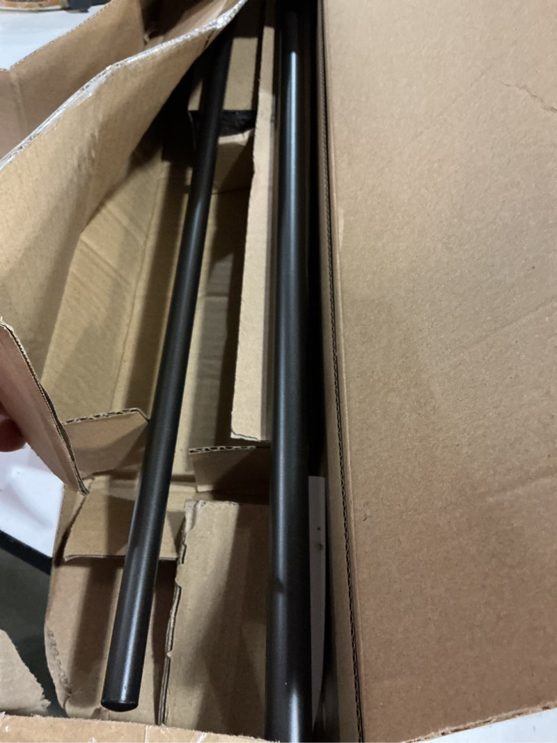Condition photo showing Good Condition for KAMANINA 1 Inch Double Curtain Rods 72 to 144 Inches (6-12 Feet) Telescoping Heavy Duty Drapery Rod for Windows 66 to 120, Netted Texture Finials, Antique Bronze Antique Bronze 72-144"