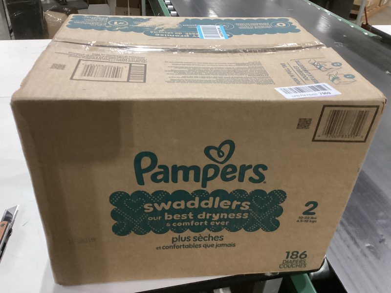Condition photo showing New/Like New for Pampers Baby Diapers - Swaddlers - Size 2, 186 Count, Ultra Absorbent Disposable Infant Diaper