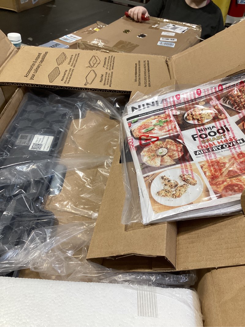 Condition photo showing New/Like New for ninja, toaster oven, air fryer, thermometer, toaster oven air fryer combo, stainless steel, quick meals, fries, frozen food, air fry, dehydrate, reheat, 13-in-1,less oil, flip away oven, foodi, sp351 13-in-1 with thermometer