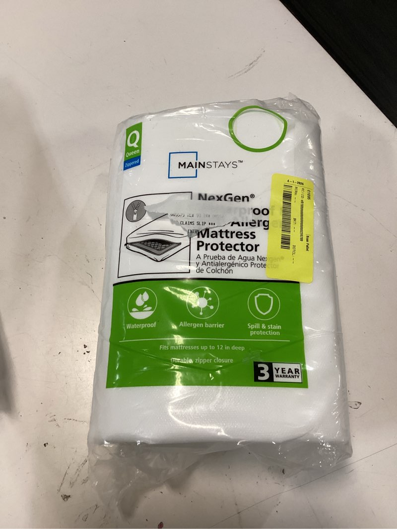 Condition photo showing New/Like New for mainstays nexgen waterproof anti-allergen zippered mattress protector  queen