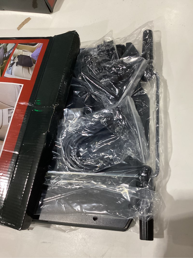 Condition photo showing New/Like New for 2 in 1 car steering wheel tray / back seat headrest tray for eating food drink and writing laptop work, xergur black car desk