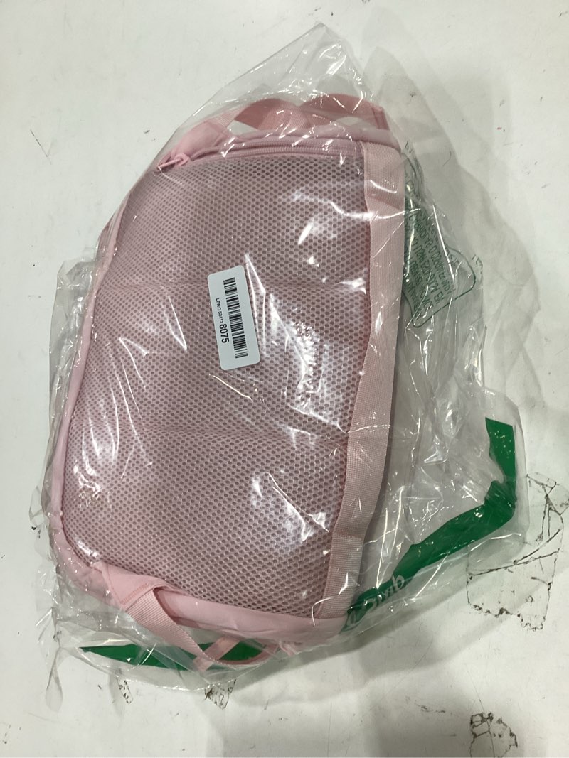 Condition photo showing New/Like New for uselike travel backpack for women, 15.6 inch laptop backpack, quilted college bookbag, cute work backpacks, water resistant light pink