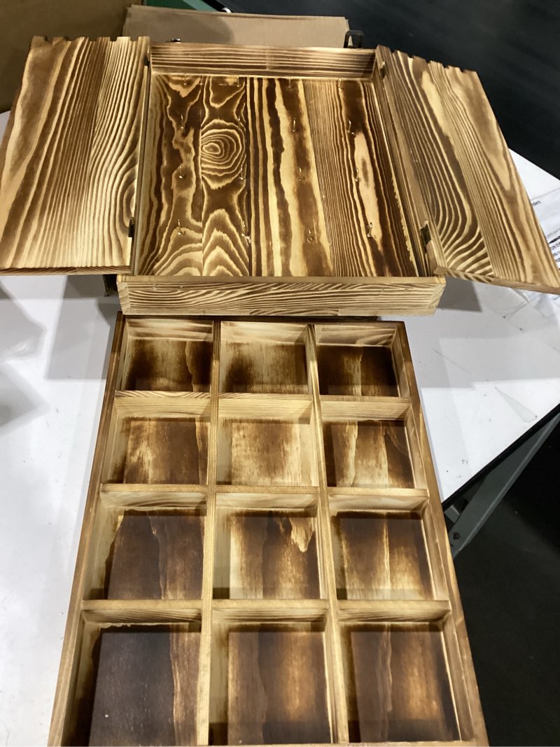 Condition photo showing Good Condition for jewelry display case for vendors, earring case, multi-layer storage holder for earrings, bracelets necklaces and rings (brown)