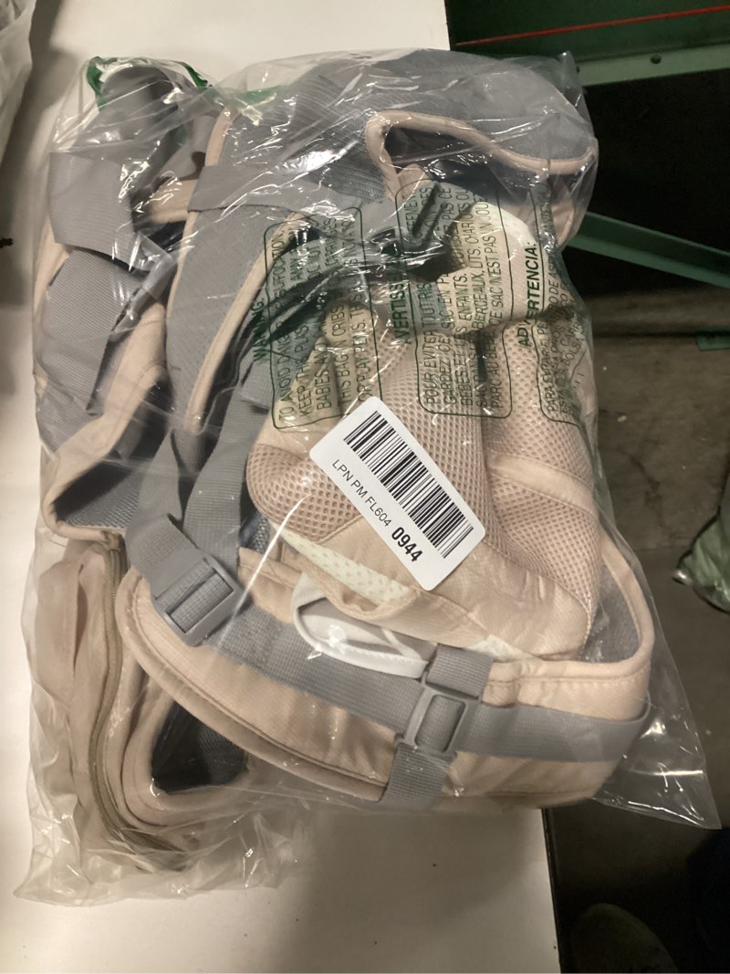 Condition photo showing As Is for MOMTORY StowNGO Pro Baby Carrier, Safety-Certified 6-in-1 Baby Carrier Newborn to Toddler, Detachable Baby Holder Carrier with Hip Seat, Ergonomic Cozy Baby Body Carrier for 7-50lbs, Khaki