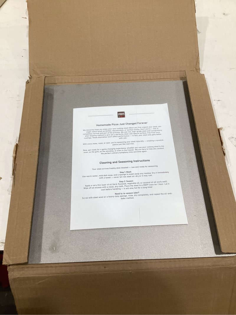 Condition photo showing Good Condition for ThermiChef 16" by 16" Pizza Steel (1/4" Thickness) - Multipurpose Cooking Steel for Ovens & Grills - Made in the USA 1/4" Steel Version 16"x16" Square