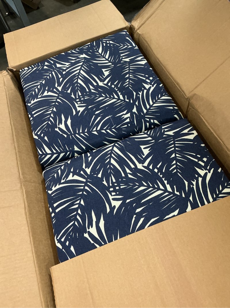 Condition photo showing Good Condition for arden 20-in x 20-in navy blue king palm patio chair cushion