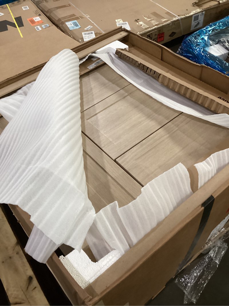 Condition photo showing New/Like New for Spring Mill Cabinets Chamiree 42-Inch Single-Sink Bathroom Vanity with White Top, Soft-Close Cabinet, 6 Drawers, 42.5" W x 18.75" D, Light Gray