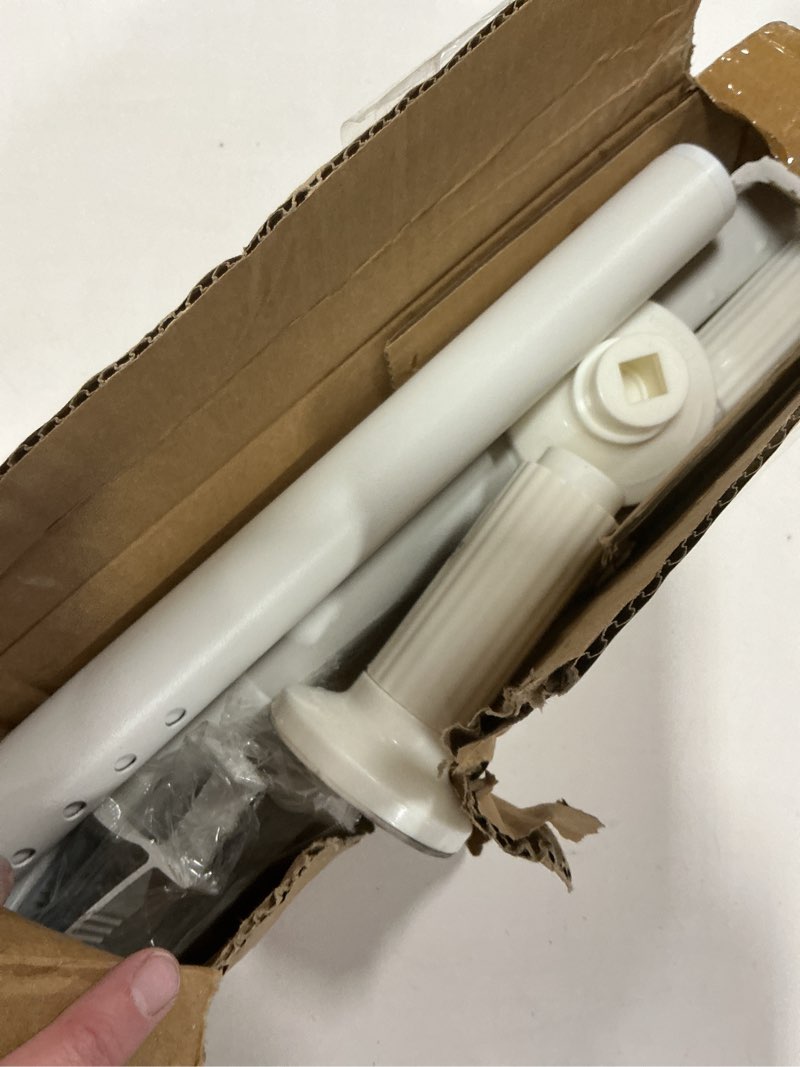 Condition photo showing Good Condition for Tension Curtain Rod 51-146 Inch(4.25-12.16Ft), Long Outdoor Curtain Rod for Patio Window Gazebo, No-Drill Dual-End Adjustable Spring Shower Rod, Easy to Install Never Rust, Rod Diameter 1.26In White White 51"-146"