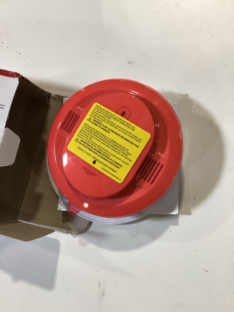 Condition photo showing As Is for kidde hardwired photoelectric smoke detector alarm, 10-year lithium sealed battery backup