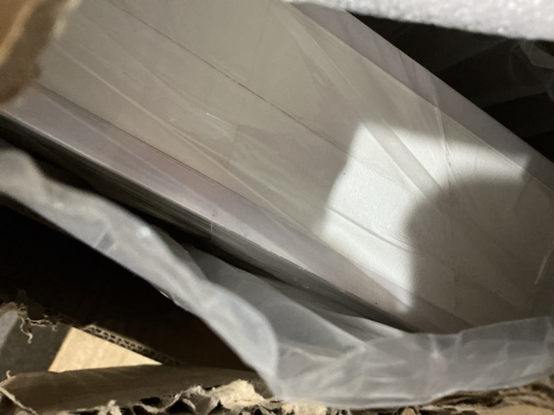 Condition photo showing As Is for 6.2FT Paper Room Divider with Led Light, Three-Tier Room Wall Divider, Retractable 118-158in Privacy Room Divider, Folding Privacy Paper Screen, for Home Office Studio Exhibition (B)