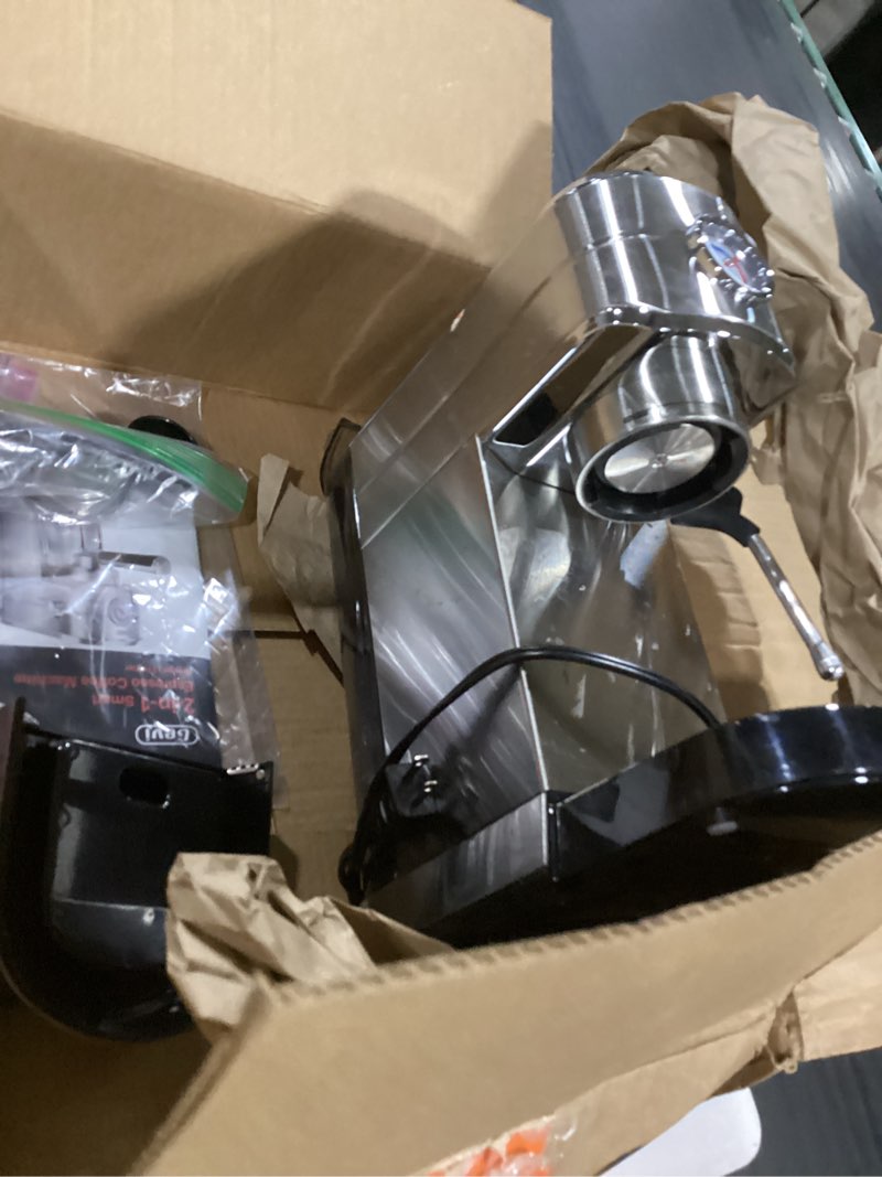 Condition photo showing As Is for gevi commercial espresso and coffee makers, professional 20 bar espresso maker with milk frother, stainless steel expresso coffee machines for home, compact cappuccino machine, great gift sterling silver