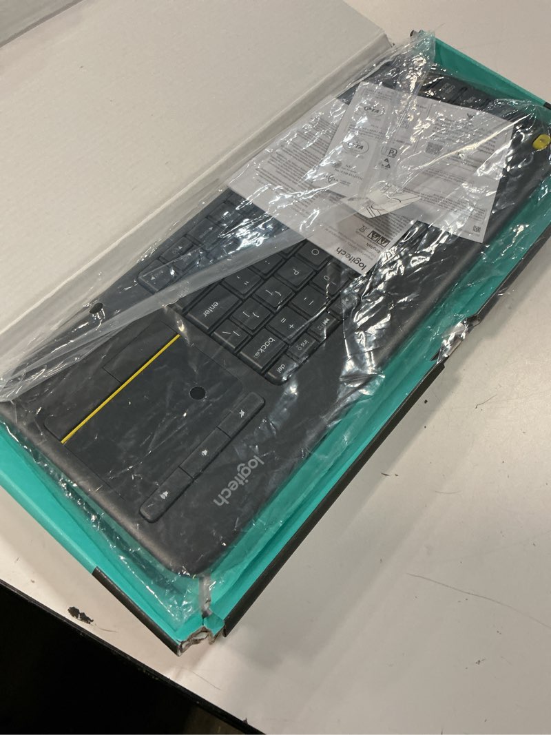 Condition photo showing Good Condition for Logitech K400 Plus Wireless Touch TV Keyboard with Easy Media Control and Built-in Touchpad, HTPC Keyboard for PC-Connected TV, Windows, Android, ChromeOS, Laptop, Tablet - Black PLUS Floral