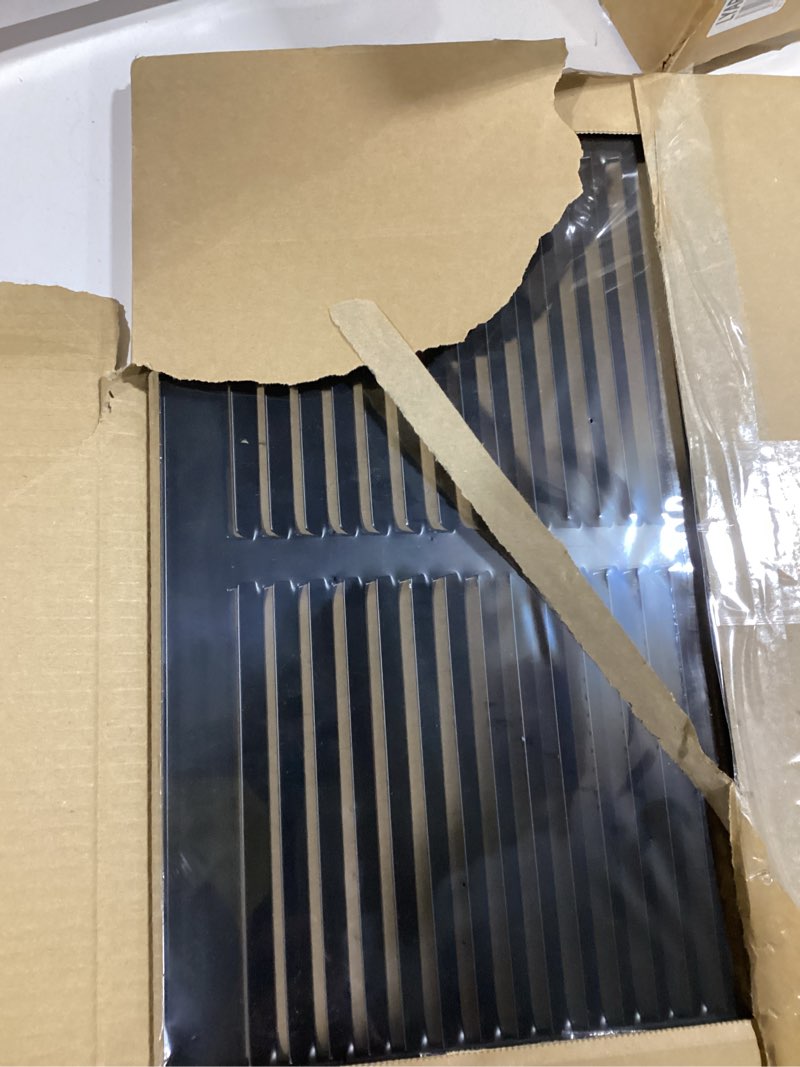 Condition photo showing Good Condition for HVAC Premium 14'' x 14'' [Duct Opening] Flat Stamped Steel Return Air Grille - Sidewall and Ceiling - HVAC Vent Duct Cover - Black [Outer Dimensions: 15.75''w X 15.75''h] 14 X 14 Black
