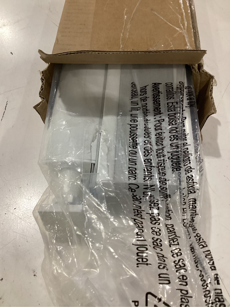 Condition photo showing As Is for lazblinds no tools no drill cordless cellular shades, top down bottom up (tdbu) honeycomb shades for home, blackout light blocking thermal insulation blinds for windows, 26" w x 64" h, white blackout - white 26" w × 64" h