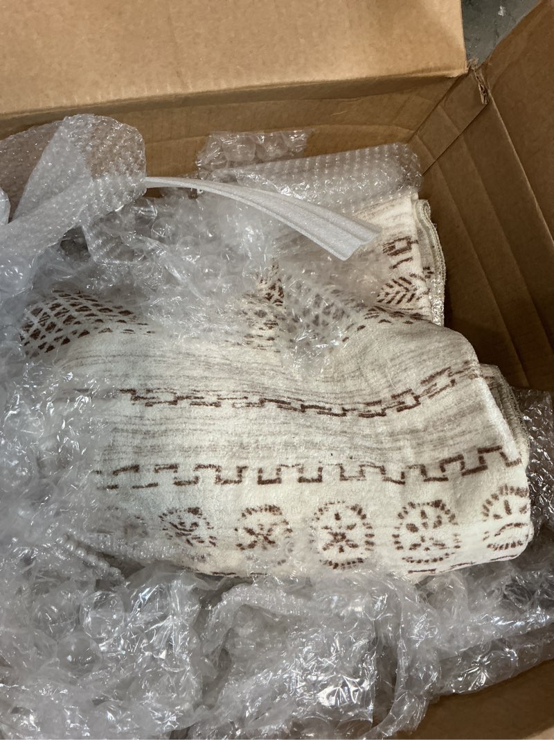 Condition photo showing Good Condition for 8x10 Washable Area Rug: Non Slip Soft Thin Carpet, Boho Geometric Modern Decor, Easy Clean Indoor Floor Large Rugs for Living Room Bedroom Kids Dorm Office Dining - Square Brown Square Brown 8' x 10' (Rectangular)