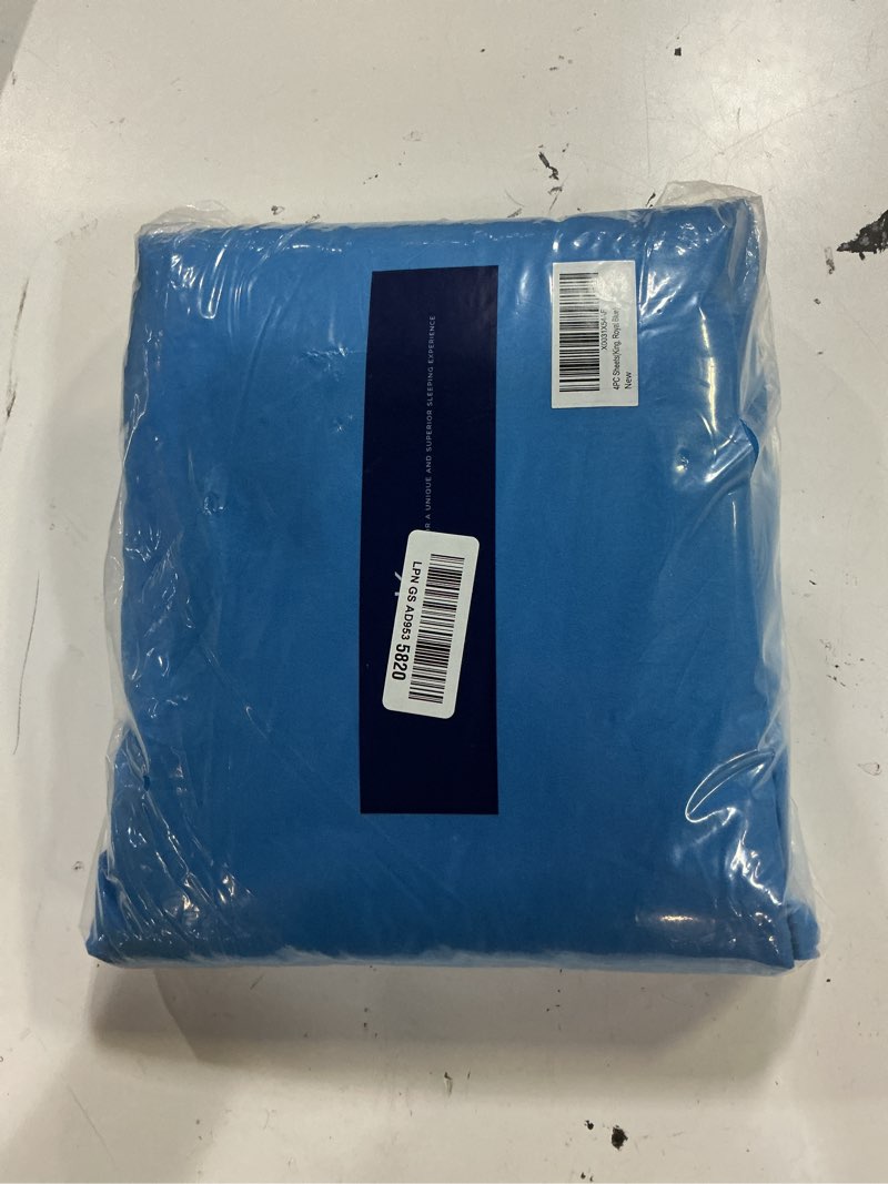 Condition photo showing New/Like New for king size 4 piece sheet set - comfy breathable & cooling sheets - hotel luxury bed sheets for women and men - deep pockets, easy-fit, soft and wrinkle free sheets - royal blue oeko-tex bed sheet set 19 - royal blue king