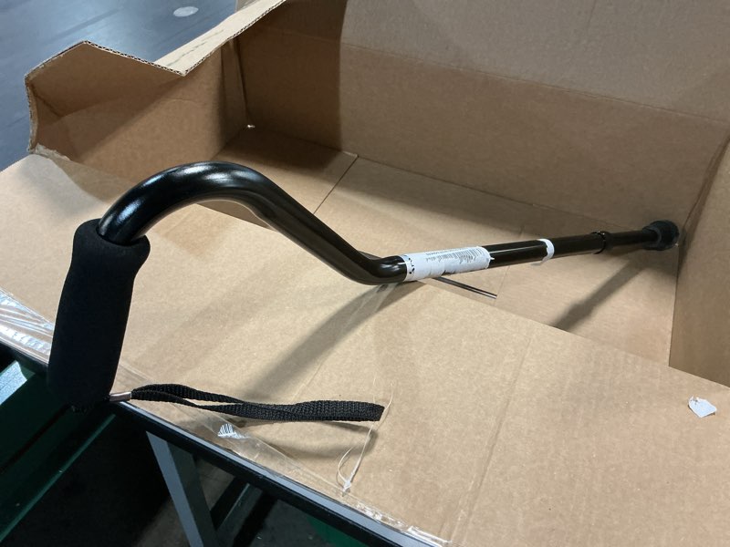 Condition photo showing As Is for mckesson aluminum offset handle cane 30 to 39" height