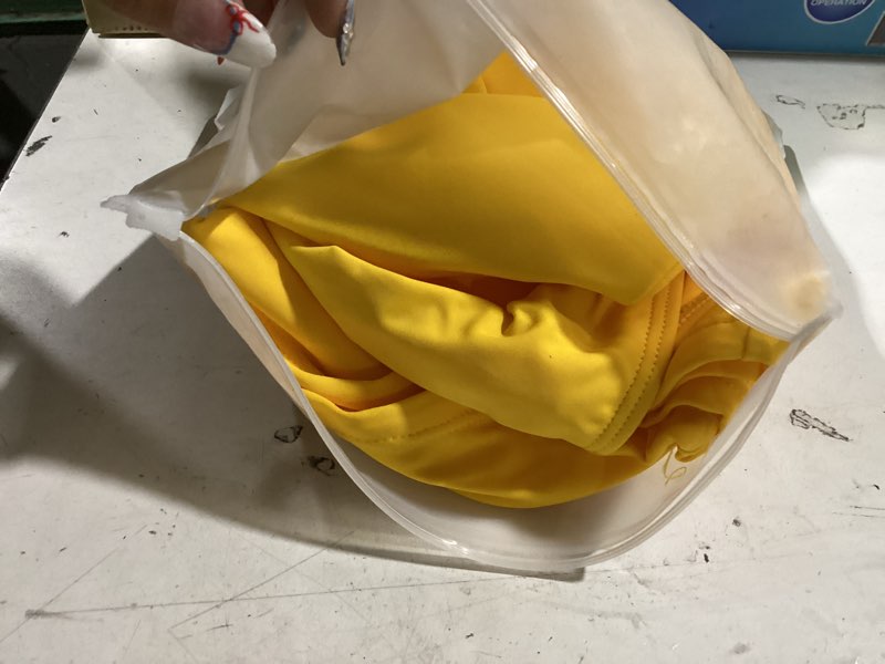 Condition photo showing Good Condition for women tankini swimsuits with shorts - two piece tummy control bathing suits top with two pockets bottom swimwear medium yellow flowers