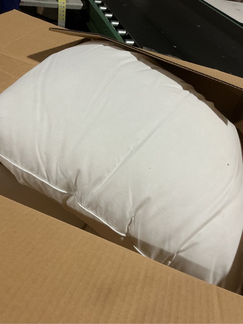 Condition photo showing As Is for Farm To Home 100% Organic Cotton Cover Pillows King Size Set of 2, Down Alternative Hotel Quality Soft Bed Pillow for Back & Side Sleepers, Machine Washable, 20"x36", White King(Pack of 2)