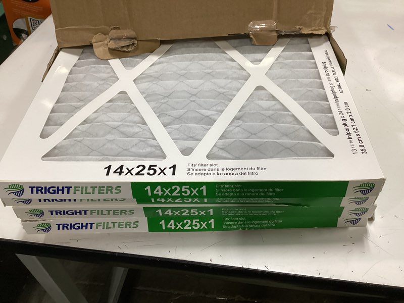 Condition photo showing Good Condition for trightfilters 14x25x1 air filter 4 pack, durable merv 8 pleated home hvac ac furnace filters, lightweight compact air conditioner filter replacement 14x25x1-4pack