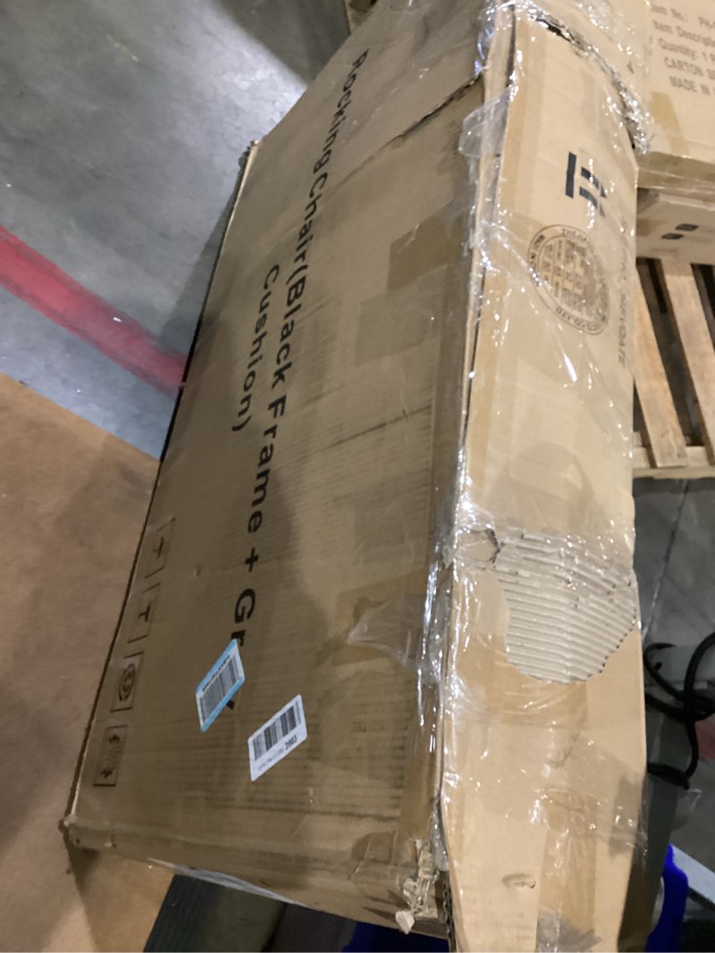 Condition photo showing As Is for idealhouse outdoor rocking chair with metal frame, adjustable papasan rocker, waterproof comfy cushi