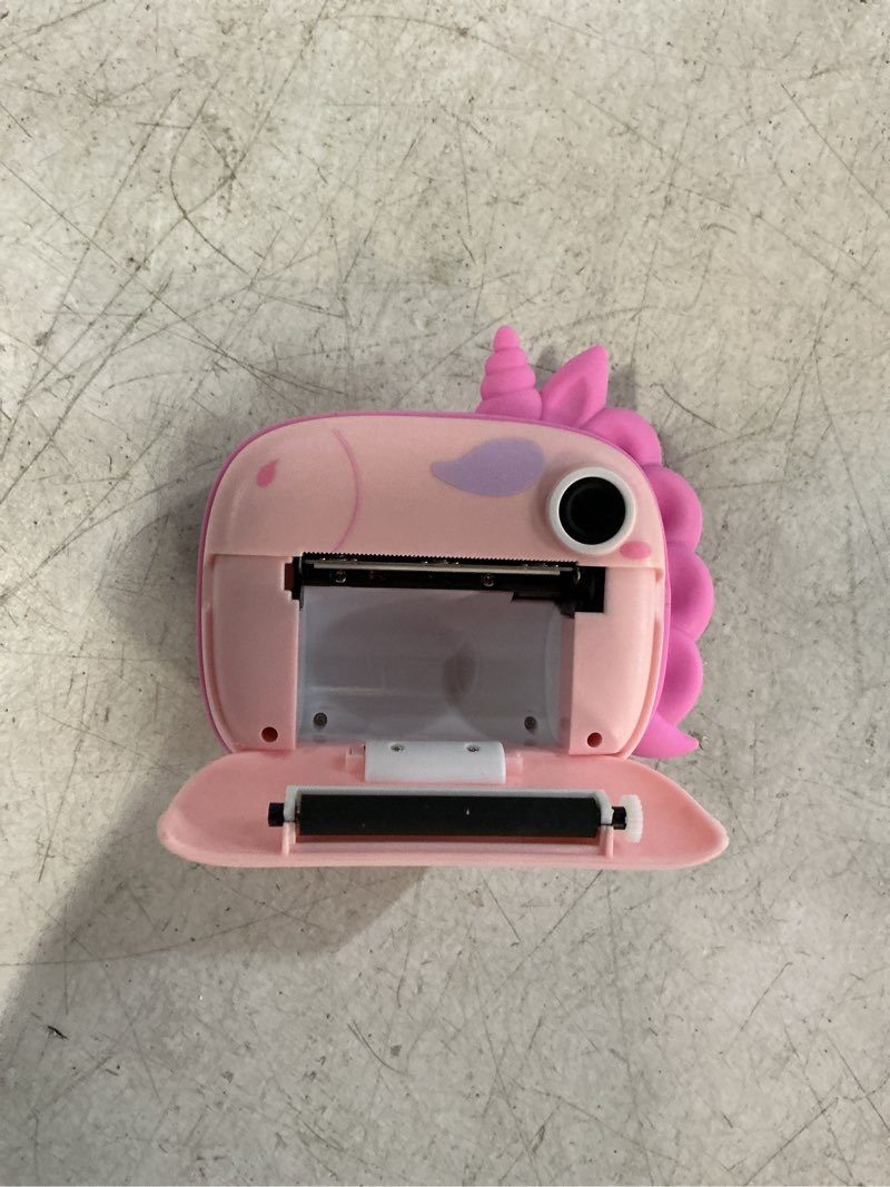 Condition photo showing As Is for himont kids camera instant print, selfie digital camara for kids with print paper & 32g card, 2.5k video & instant print camera with color pens for diy, fun gift for girls boys 3-12 years old (pink)