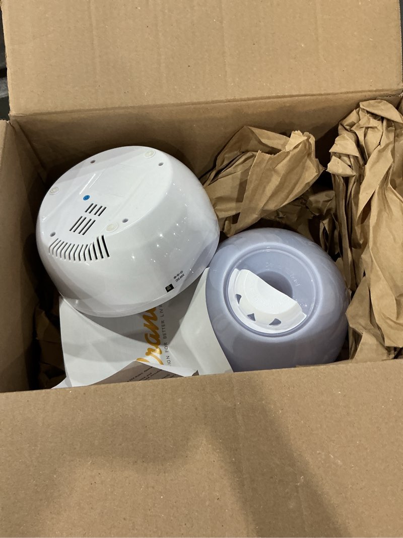 Condition photo showing Good Condition for Crane White Drop Ultrasonic Cool Mist Teardrop Humidifier, 1 Gallon Tank, Baby Humidifier for Nursery, Bedroom, Plants, Office, Adjustable Mist Levels White 1 Gallon