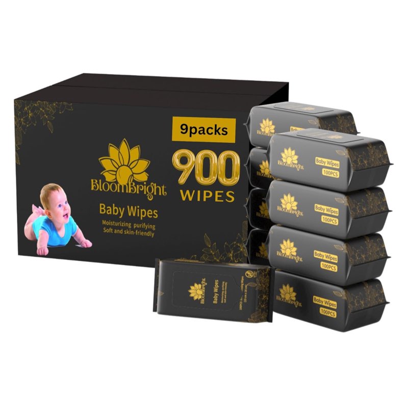 unscented baby wipes hypoallergenic soft durable safe for sensitive skin 900 count 9 packs plastic free gentle cleansing ideal for newborns 9 count (pack of 900)