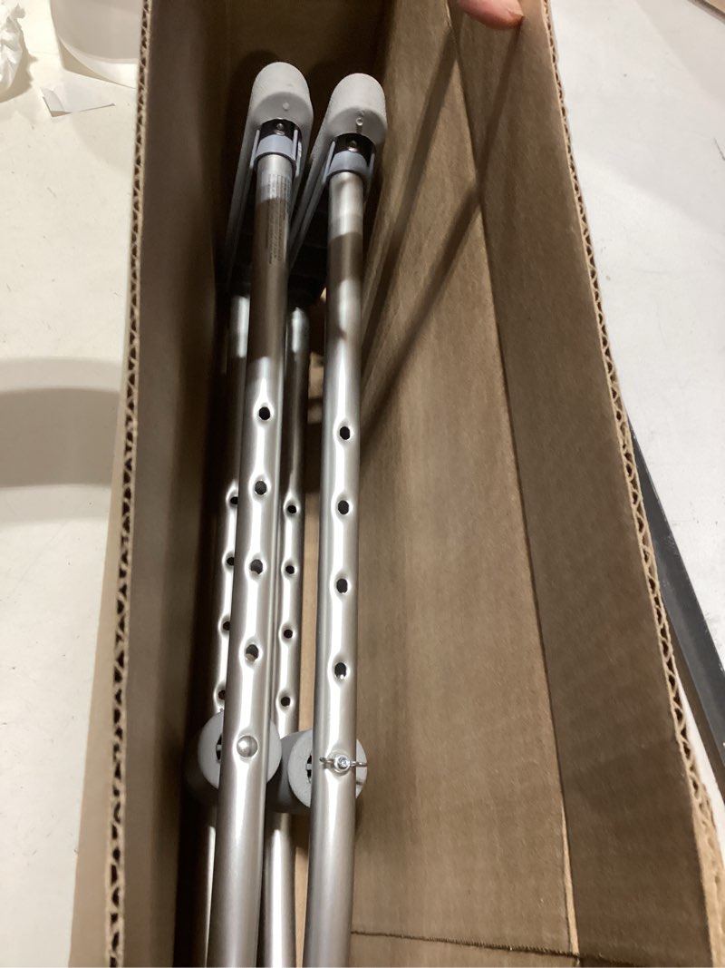 Condition photo showing Good Condition for aluminum crutches for kids & adults, lightweight adjustable crutches for walking with comfortable underarm pad and hand grip & crutch bag, 300 lb weight capacity, fitting 4'5"-5'10", 1 pair small 4'5"-5'10"