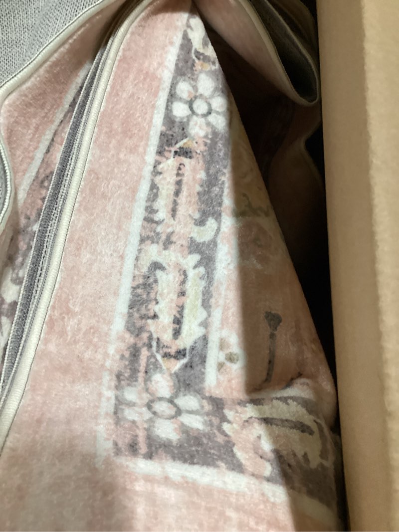 Condition photo showing Good Condition for area rugs 5'x7' washable non-slip, floral vintage distress print pattern medallion carpet for living room bedroom dining room, pink greypink cute pink 5' x 7' (rectangular)