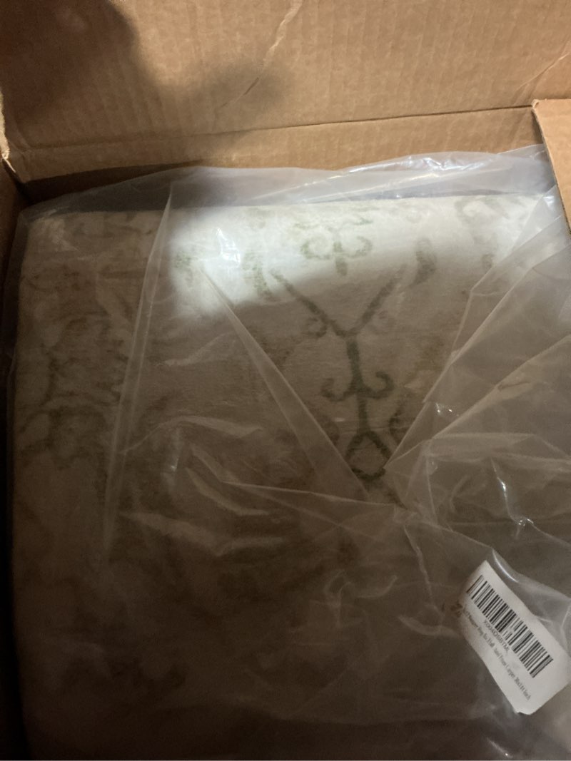 Condition photo showing Good Condition for (similar to) sage 3x12 runner rug for hallways bed side kitchen, boho washable distressed low-pile floor entryway long bathroom mat, non-slip laundry room washstand front carpet 36x144 inch sage 3'x12'