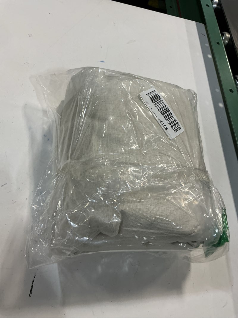 Condition photo showing New/Like New for Ivory White Pinch Pleated Complete Blackout Curtains & Drapes 84 Inch Length 2 Panels Set, Flax Linen Room Darkening Soundproof Window Curtains with Hooks Rings for Bedroom Living Room Track System Ivory White 40"W x 84"L (Pack of 2)