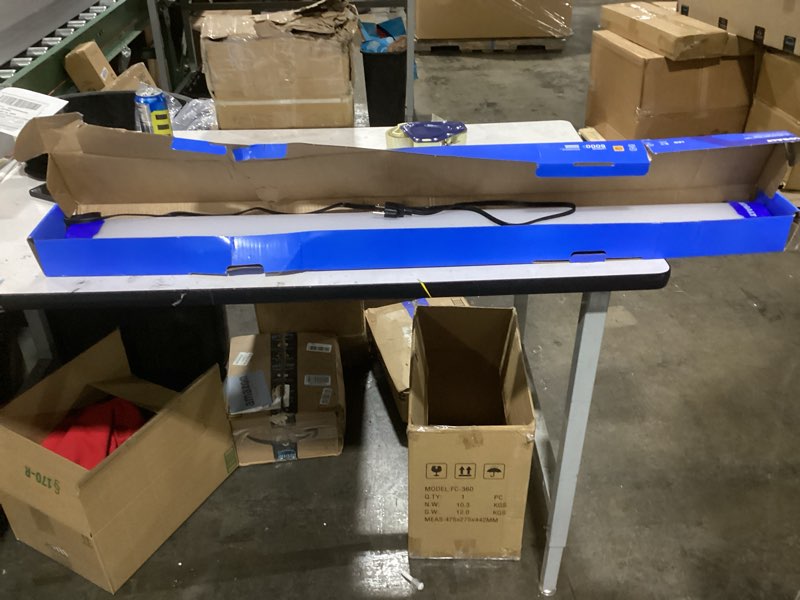 Condition photo showing As Is for Kobalt 4-ft 6000 Lumens Black LED Flush mount Garage Shop Light