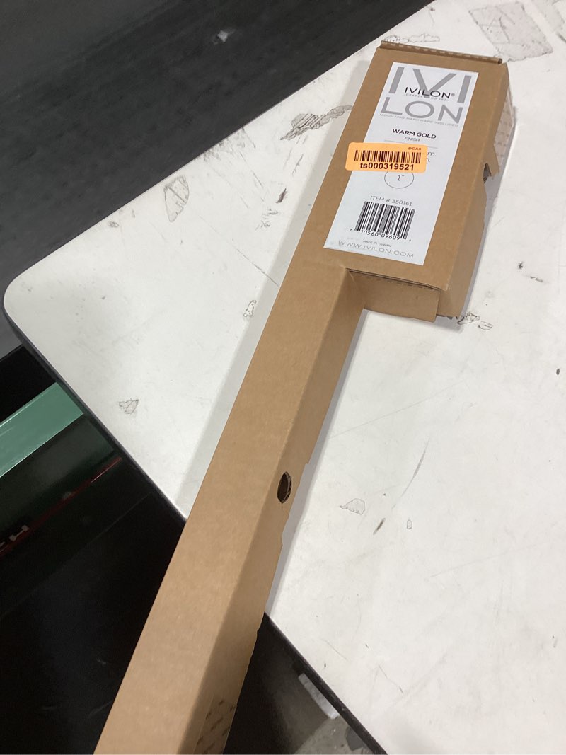 Condition photo showing Good Condition for ivilon drapery window curtain rod - end cap style design 1 inch pole. 28 to 48 inch color warm gold 28 to 48 in.