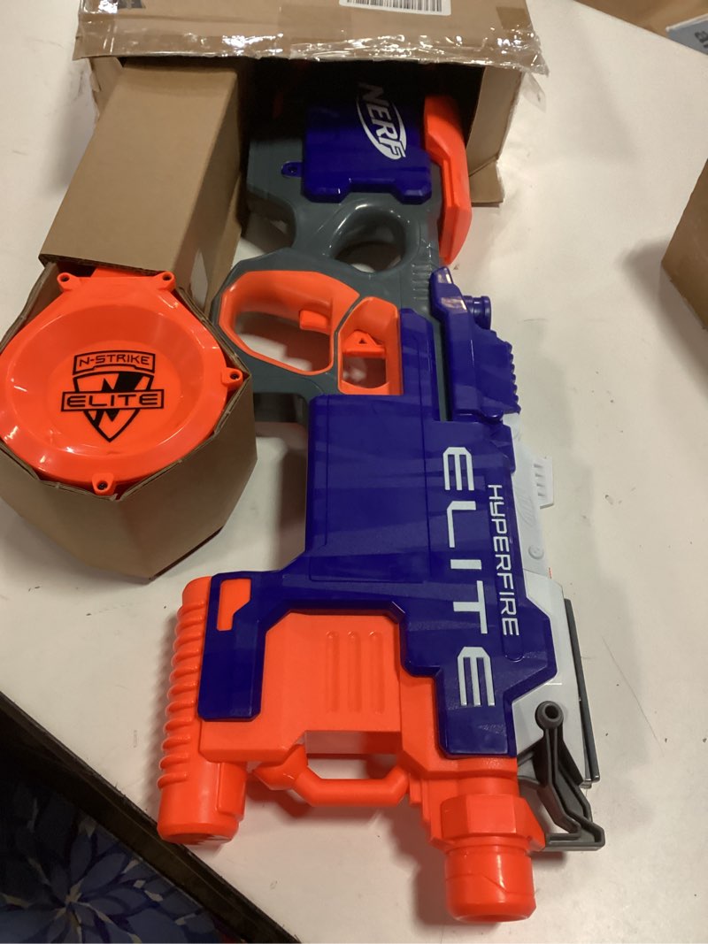 Condition photo showing Good Condition for Nerf HyperFire Motorized Elite Blaster, 25-Dart Drum, Fires Up to 5 Darts Per Second, Includes 25 Official Elite Darts (Amazon Exclusive)