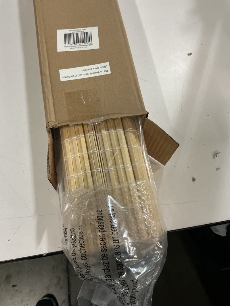 Condition photo showing New/Like New for LazBlinds No Tools No Drill Cordless Bamboo Roman Shades, Privacy Window Treatment, Roll Up Bamboo Blinds for Windows 31'' W x 64'' H, Natural Privacy-natural 31" W x 64" H