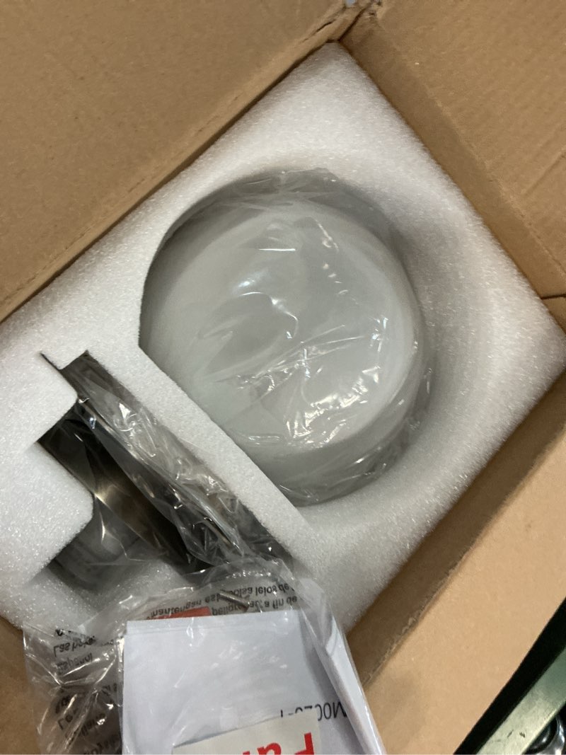 Condition photo showing Good Condition for wall sconces, 1 light modern globe sconce in brushed nickel, wall light for bedroom bathroom living room & hallway vanity lighting, ceiling light fixture brushed nickel 1-light