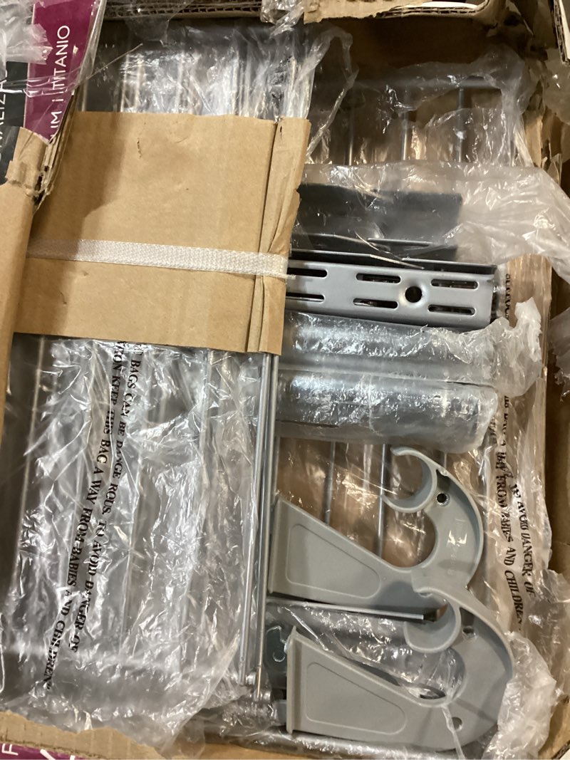 Condition photo showing Good Condition for rubbermaid configurations deluxe custom closet kit 4-8 ft. adjustable metal wire shelving titanium finish expandable organization system hardware included for home closet/pantry/laundry/mudroom titanium 4-8 feet