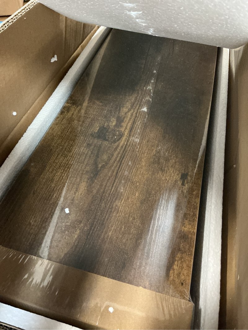 Condition photo showing Good Condition for forbena 36 inch floating shelves for wall long set of 3, large deep wall shelves for bedroom living room decor, rustic wood floating shelf for kitchen closet office tv plants books (dark brown)