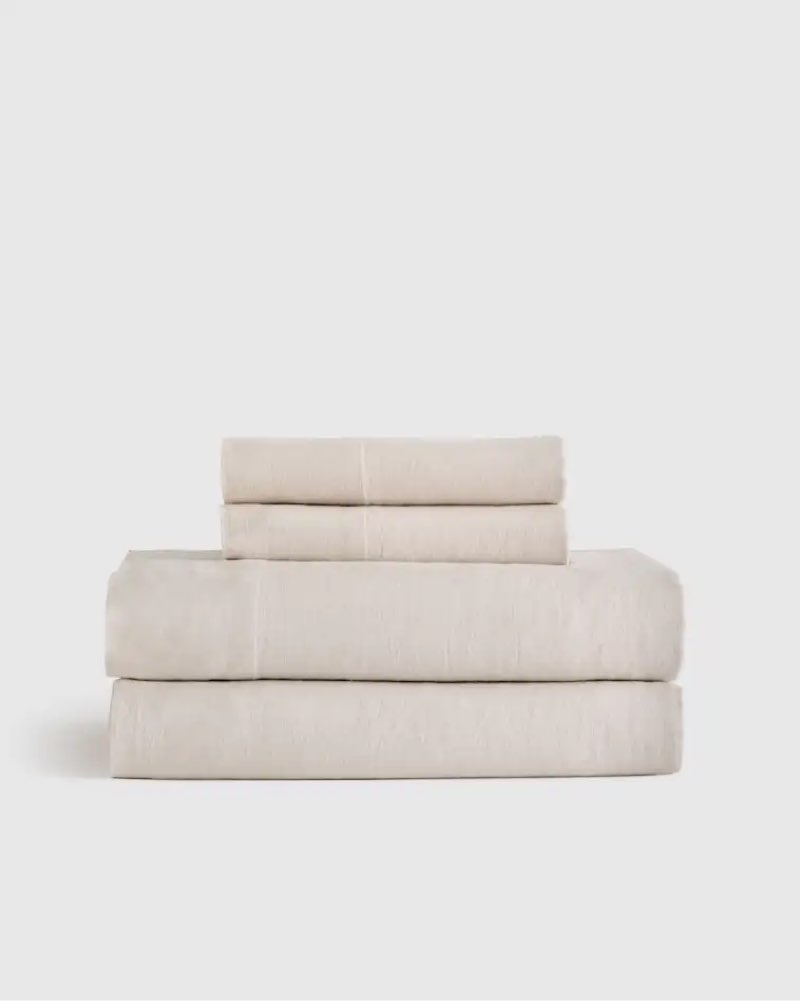 quince european linen sheet set full/queen, sand