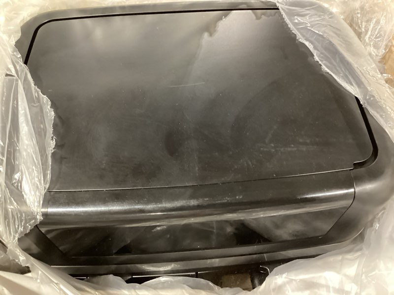 Condition photo showing As Is for west bend double up air fryer dual basket 10-quart capacity with digital controls view windows and 15 cooking presets, nonstick frying baskets, dual-zone cooking, 1600-watts, black