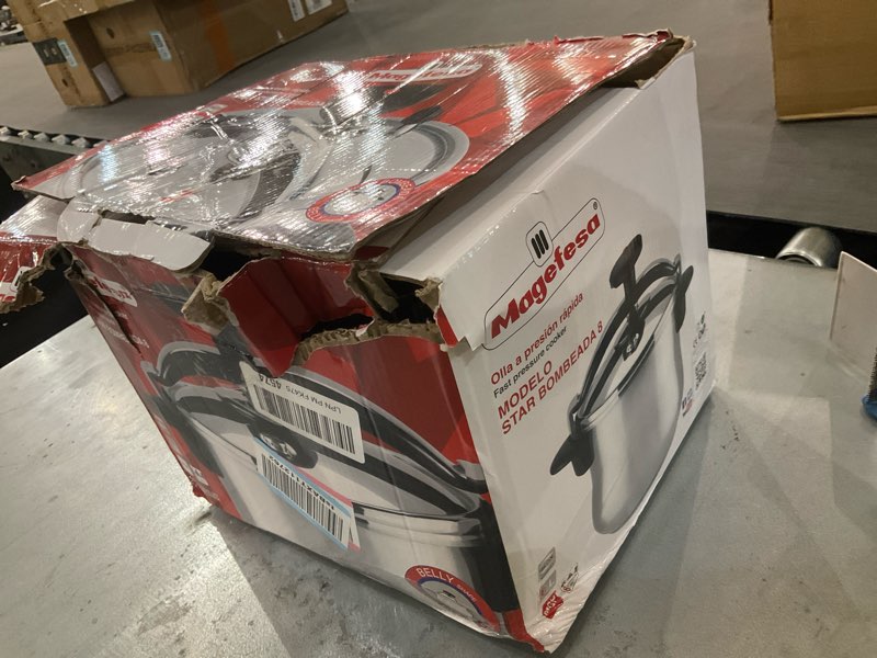 Condition photo showing As Is for MAGEFESA Star Belly Pressure Cooker 8.4 Qt – 18/10 Stainless Steel, Rounded Bottom, 3 Safety Systems, Works on All Stovetops Including Induction, 8 PSI 8 Quarts