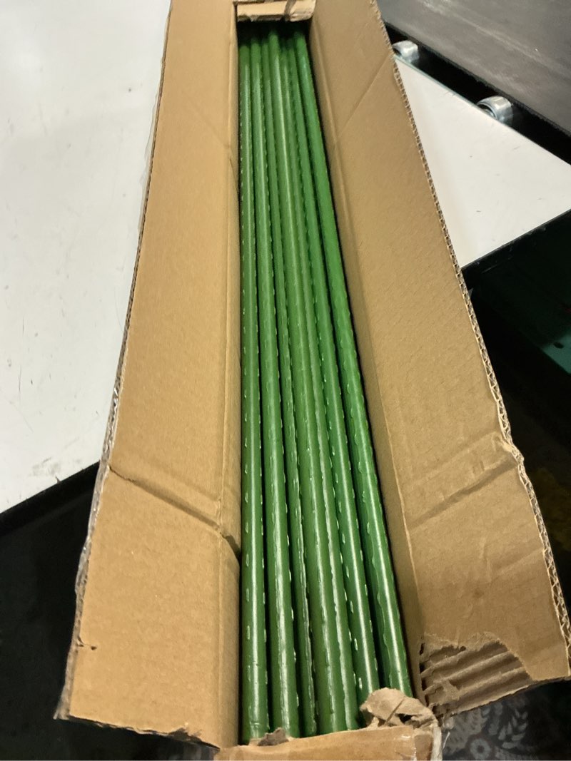Condition photo showing Good Condition for sturdy metal garden stakes 5 ft plastic coated steel plant sticks for tomatoes,trees,cucumber,fences,beans,pack of 25 11mm-5 feet-25 pack