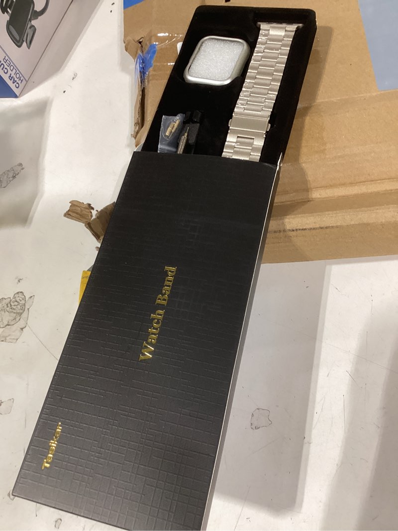 Condition photo showing Good Condition for tasikar band compatible with apple watch band 49mm 46mm 45mm 44mm 42mm premium stainless steel metal replacement strap compatible with apple watch ultra 3 2 1 series 11 10 9 8 7 6 5 4 3 se, starlight starlight 49mm/46mm/45mm/44mm/42mm (series 3 2 1)